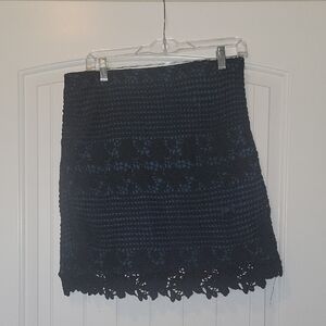LOFT Navy Textured Mini Skirt